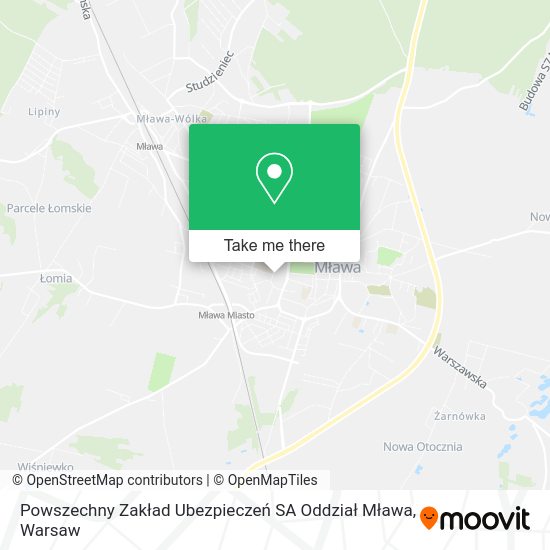 Powszechny Zakład Ubezpieczeń SA Oddział Mława map