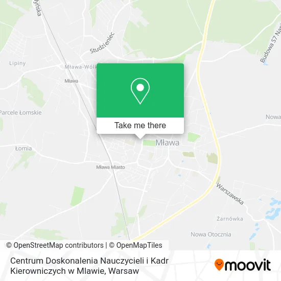 Centrum Doskonalenia Nauczycieli i Kadr Kierowniczych w Mlawie map