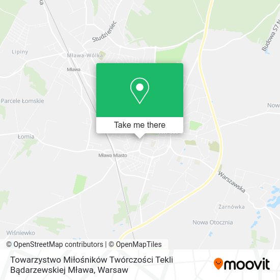 Towarzystwo Miłośników Twórczości Tekli Bądarzewskiej Mława map