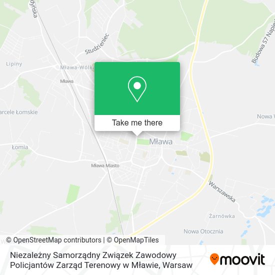 Niezależny Samorządny Związek Zawodowy Policjantów Zarząd Terenowy w Mławie map