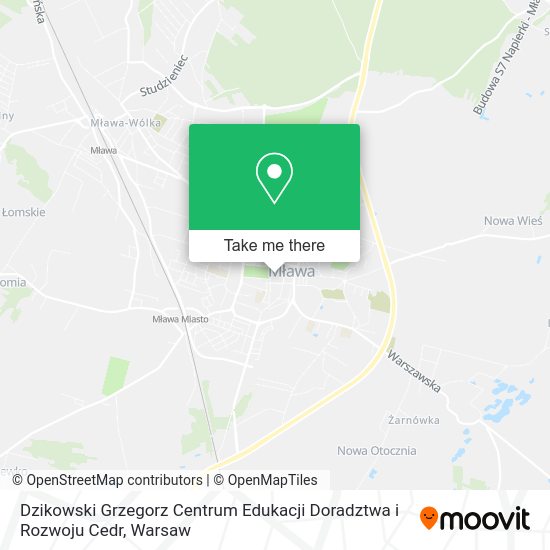 Dzikowski Grzegorz Centrum Edukacji Doradztwa i Rozwoju Cedr map