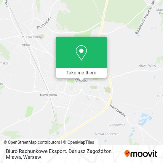 Biuro Rachunkowe Eksport. Dariusz Zagożdżon Mława map