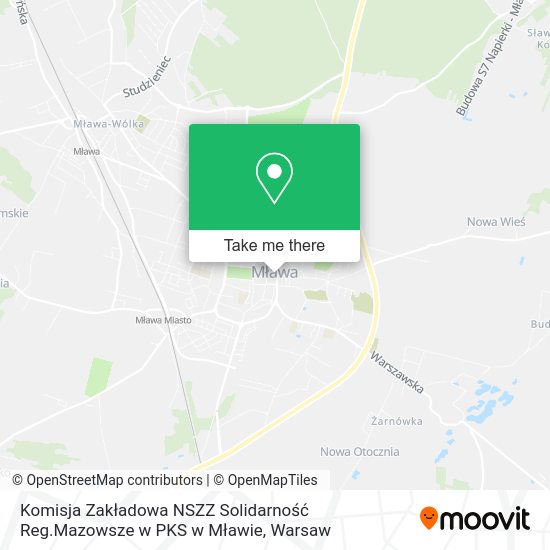 Komisja Zakładowa NSZZ Solidarność Reg.Mazowsze w PKS w Mławie map