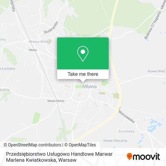 Przedsiębiorstwo Usługowo Handlowe Marwar Marlena Kwiatkowska map