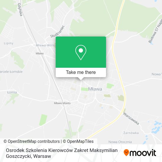 Osrodek Szkolenia Kierowców Zakret Maksymilian Goszczycki map