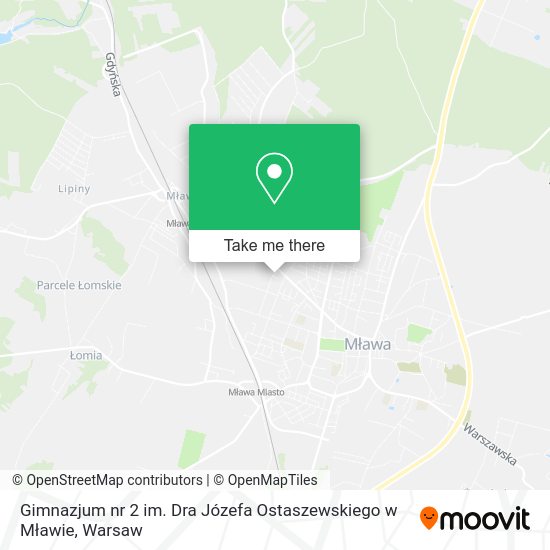 Gimnazjum nr 2 im. Dra Józefa Ostaszewskiego w Mławie map