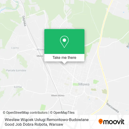 Карта Wiesław Wiącek Usługi Remontowo-Budowlane Good Job Dobra Robota