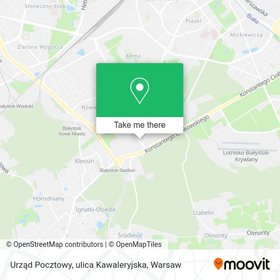 Urząd Pocztowy, ulica Kawaleryjska map