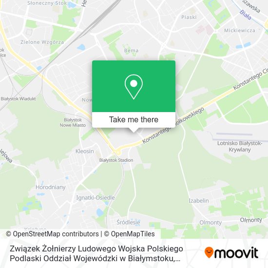 Związek Żołnierzy Ludowego Wojska Polskiego Podlaski Oddział Wojewódzki w Białymstoku map