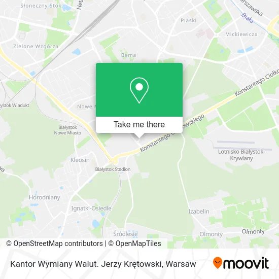 Карта Kantor Wymiany Walut. Jerzy Krętowski