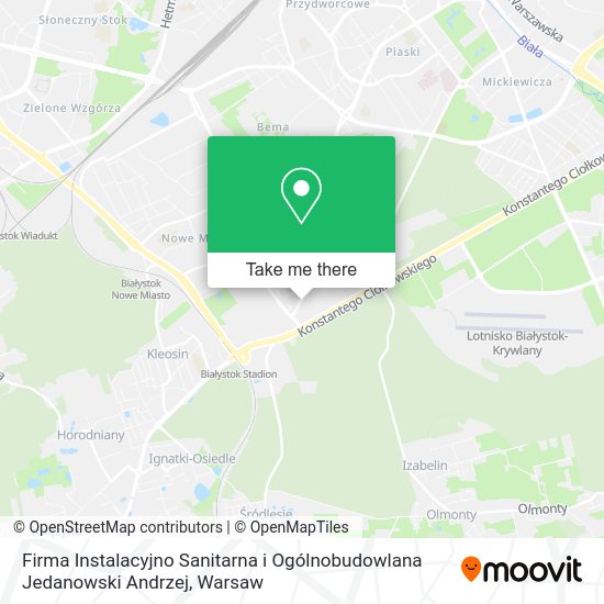 Firma Instalacyjno Sanitarna i Ogólnobudowlana Jedanowski Andrzej map