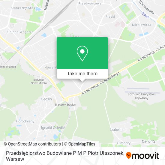 Карта Przedsiębiorstwo Budowlane P M P Piotr Ułaszonek