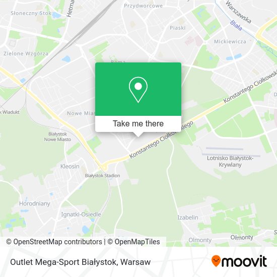 Outlet Mega-Sport Białystok map