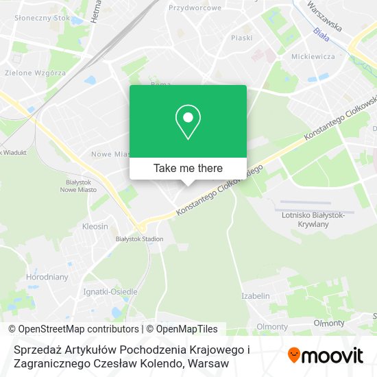 Sprzedaż Artykułów Pochodzenia Krajowego i Zagranicznego Czesław Kolendo map