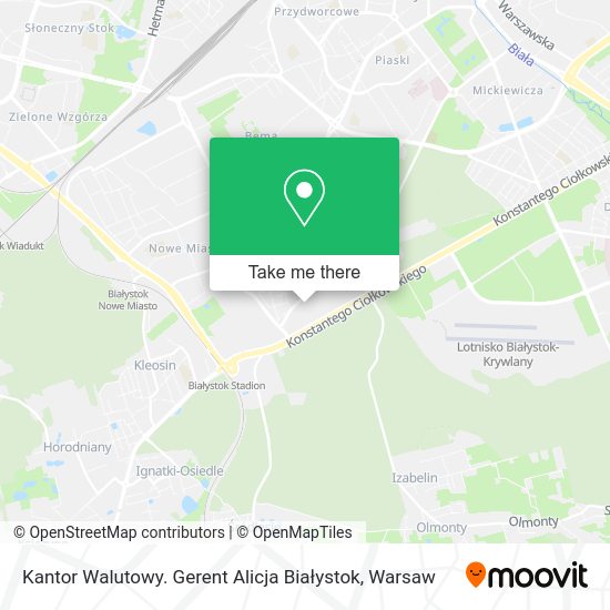 Kantor Walutowy. Gerent Alicja Białystok map