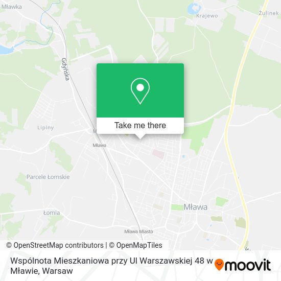 Карта Wspólnota Mieszkaniowa przy Ul Warszawskiej 48 w Mławie