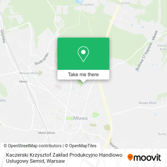 Карта Kaczerski Krzysztof Zakład Produkcyjno Handlowo Usługowy Semid