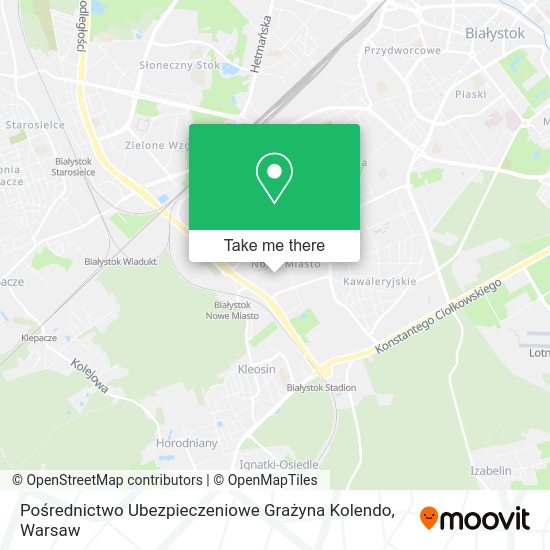 Карта Pośrednictwo Ubezpieczeniowe Grażyna Kolendo