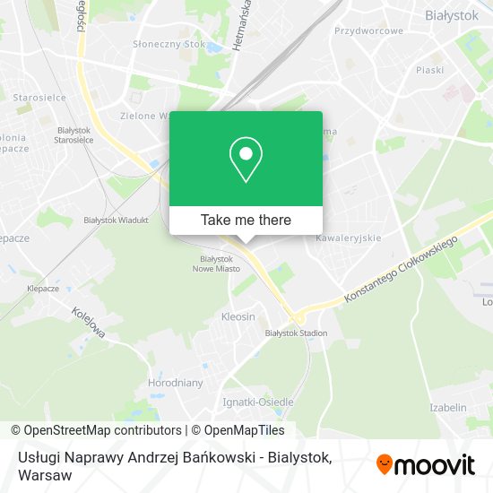 Usługi Naprawy Andrzej Bańkowski - Bialystok map