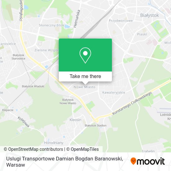Карта Uslugi Transportowe Damian Bogdan Baranowski