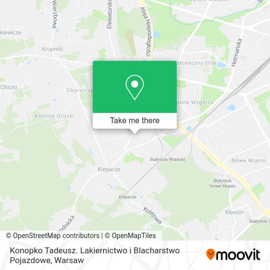 Konopko Tadeusz. Lakiernictwo i Blacharstwo Pojazdowe map