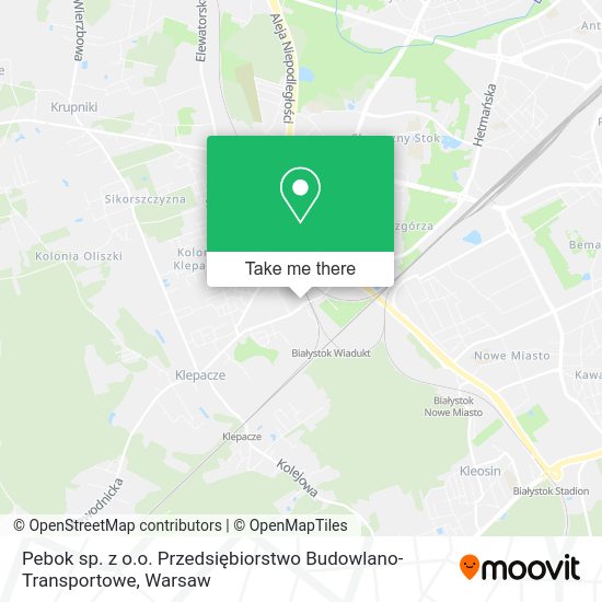 Pebok sp. z o.o. Przedsiębiorstwo Budowlano-Transportowe map