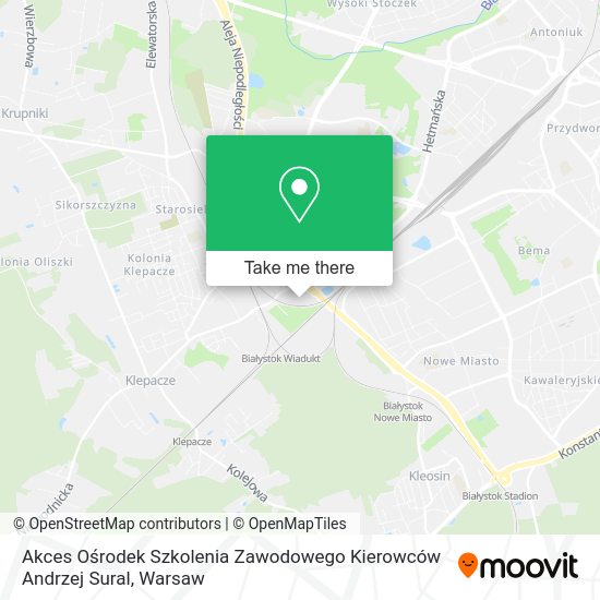 Akces Ośrodek Szkolenia Zawodowego Kierowców Andrzej Sural map