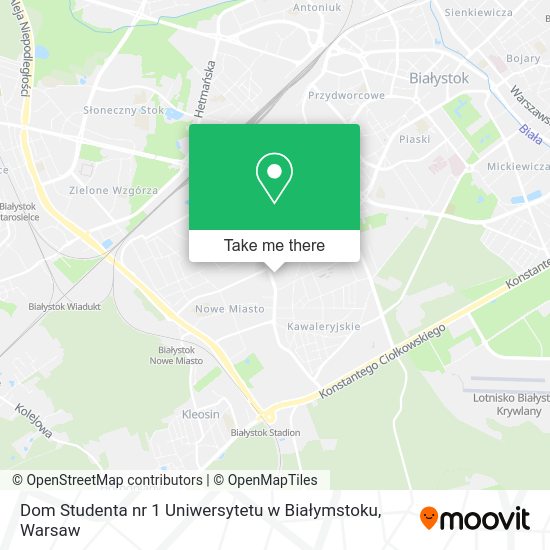 Dom Studenta nr 1 Uniwersytetu w Białymstoku map