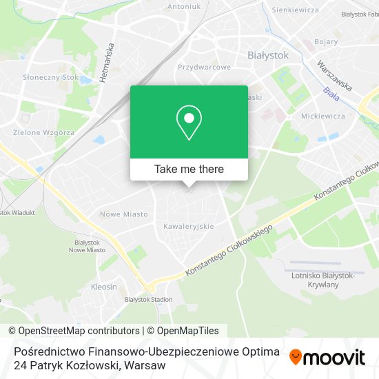 Pośrednictwo Finansowo-Ubezpieczeniowe Optima 24 Patryk Kozłowski map