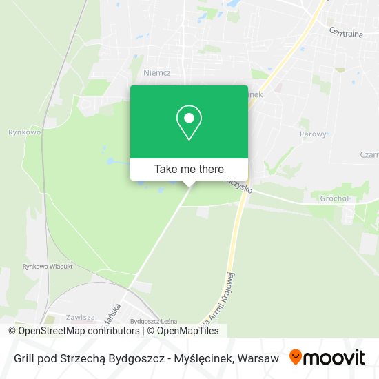 Grill pod Strzechą Bydgoszcz - Myślęcinek map