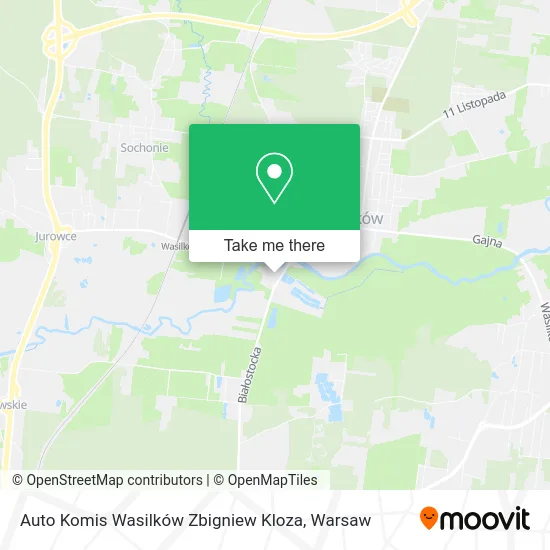 Auto Komis Wasilków Zbigniew Kloza map