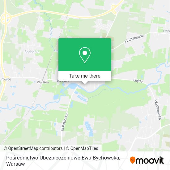 Pośrednictwo Ubezpieczeniowe Ewa Bychowska map