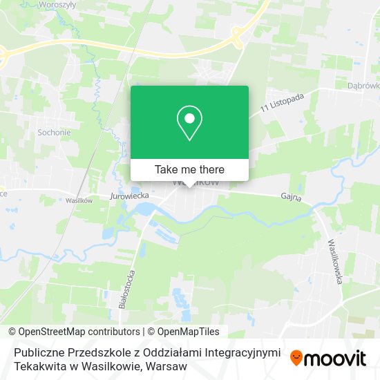 Publiczne Przedszkole z Oddziałami Integracyjnymi Tekakwita w Wasilkowie map