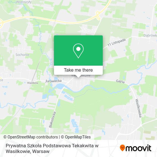 Prywatna Szkoła Podstawowa Tekakwita w Wasilkowie map