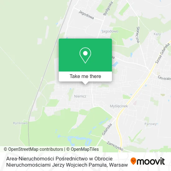 Карта Area-Nieruchomości Pośrednictwo w Obrocie Nieruchomościami Jerzy Wojciech Pamuła