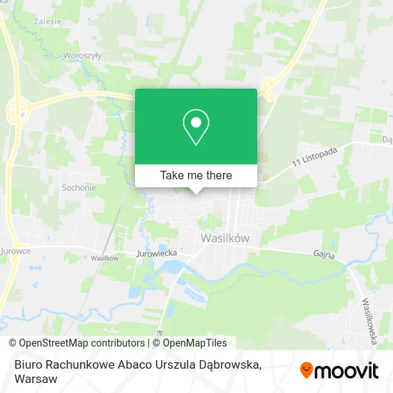 Карта Biuro Rachunkowe Abaco Urszula Dąbrowska