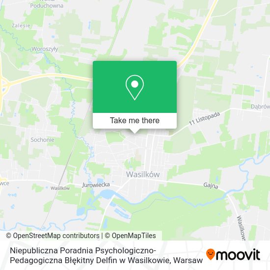 Niepubliczna Poradnia Psychologiczno-Pedagogiczna Błękitny Delfin w Wasilkowie map