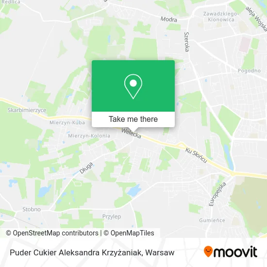 Puder Cukier Aleksandra Krzyżaniak map