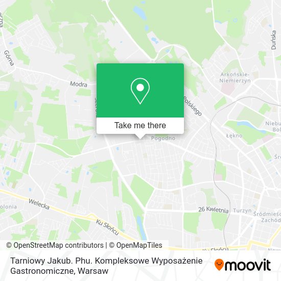 Tarniowy Jakub. Phu. Kompleksowe Wyposażenie Gastronomiczne map