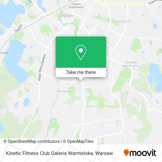 Kinetic Fitness Club Galeria Warmińska map