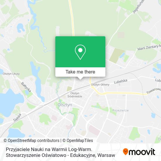 Przyjaciele Nauki na Warmii Log-Warm. Stowarzyszenie Oświatowo - Edukacyjne map