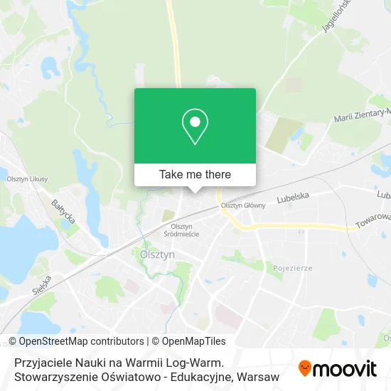 Przyjaciele Nauki na Warmii Log-Warm. Stowarzyszenie Oświatowo - Edukacyjne map