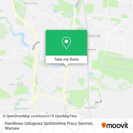 Handlowo Usługowa Spółdzielnia Pracy Sanmet map