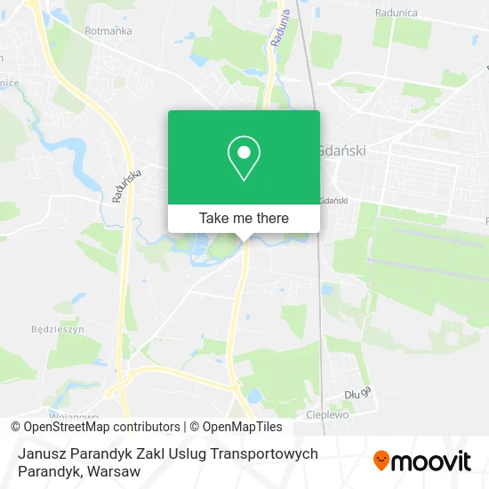 Карта Janusz Parandyk Zakl Uslug Transportowych Parandyk
