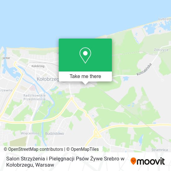 Salon Strzyżenia i Pielęgnacji Psów Żywe Srebro w Kołobrzegu map