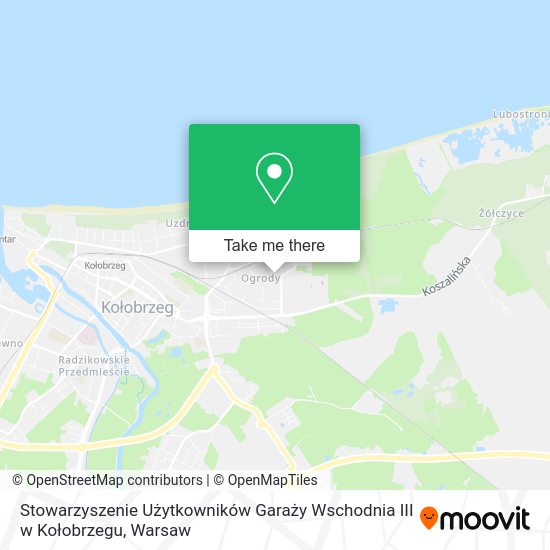 Stowarzyszenie Użytkowników Garaży Wschodnia III w Kołobrzegu map