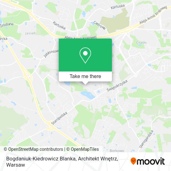 Bogdaniuk-Kiedrowicz Blanka, Architekt Wnętrz map