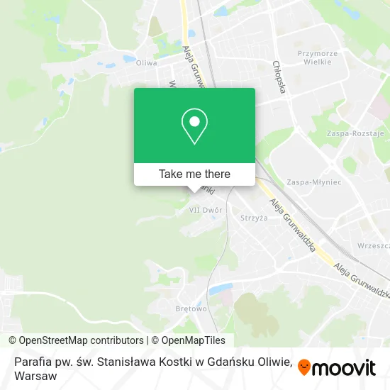 Parafia pw. św. Stanisława Kostki w Gdańsku Oliwie map