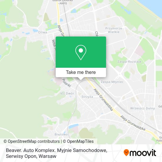 Карта Beaver. Auto Komplex. Myjnie Samochodowe, Serwisy Opon