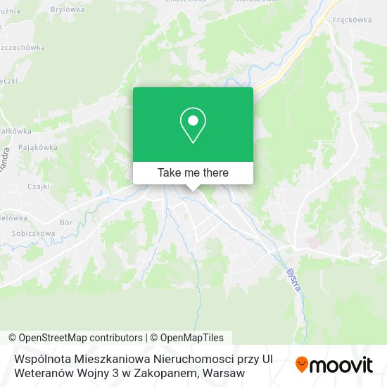 Wspólnota Mieszkaniowa Nieruchomosci przy Ul Weteranów Wojny 3 w Zakopanem map